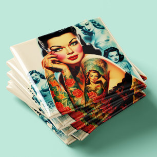 Old School Tattoo Girl Magnet