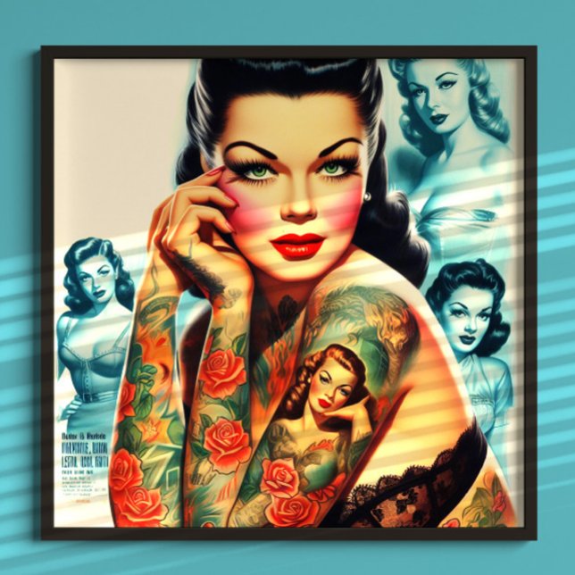 Old School Tattoo Girl Poster (Creator Uploaded)