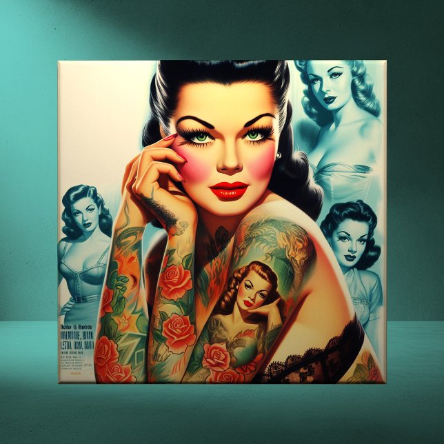 Old School Tattoo Girl Tile (Creator Uploaded)