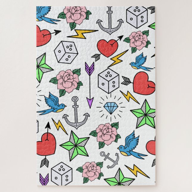 Old School Tattoo Jigsaw Puzzle (Vertical)