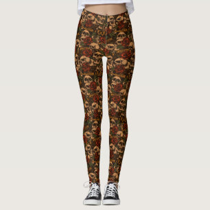 Old School Tattoo Roses Guns Skulls  Leggings