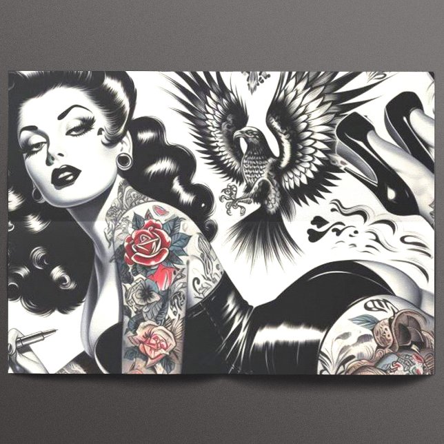 Old School Tattooed Girl Tissue Paper (Creator Uploaded)