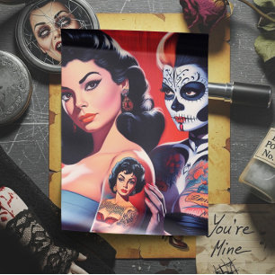 Old School Tattooed Pin-ups Tissue Paper