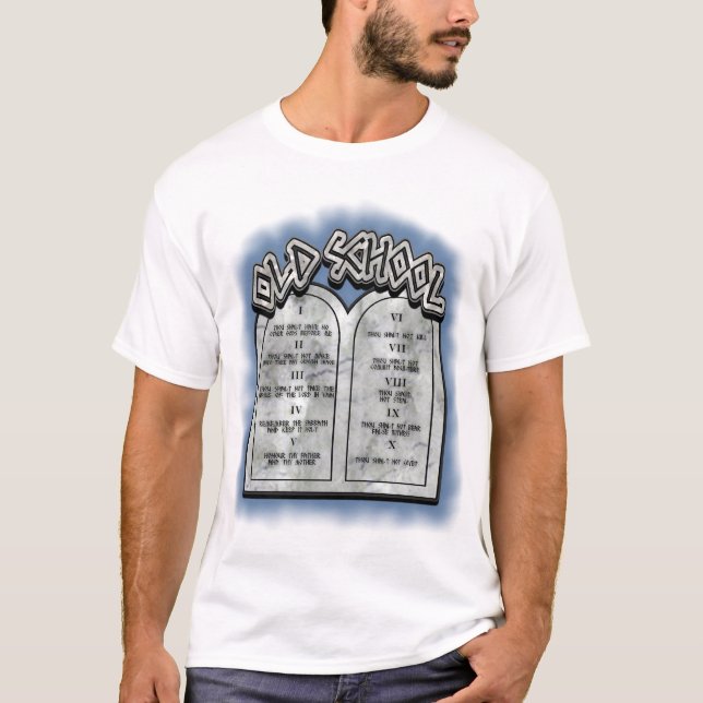 Old School Ten Commandments T-Shirt (Front)