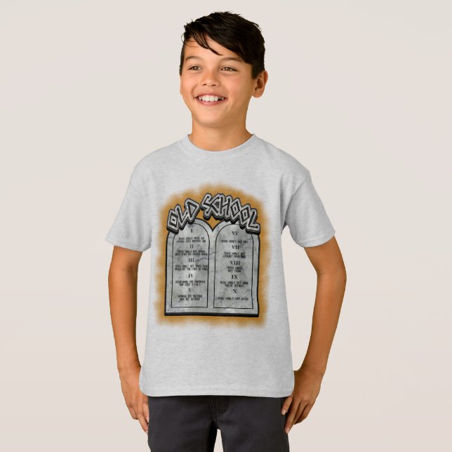 Old School Ten Commandments T-Shirt (Front Full)