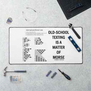 Old-School Texting Is A Matter Of Morse Geek Humou Desk Mat