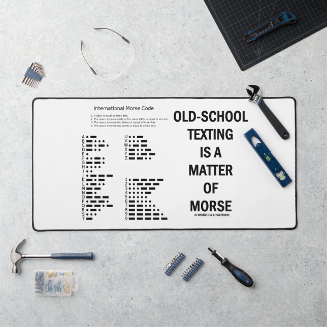 Old-School Texting Is A Matter Of Morse Geek Humou Desk Mat (Workstation)