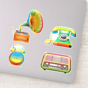 Old school tie dye vintage retro phone record 