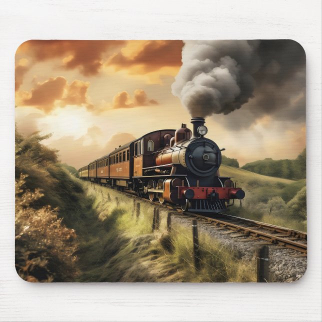 Old-School Train Mouse Mat (Front)