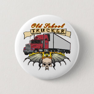Old School Truck Driver 6 Cm Round Badge