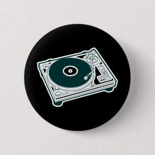 Old School Turntable 6 Cm Round Badge