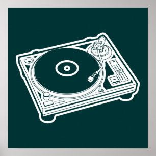 Old School Turntable Poster
