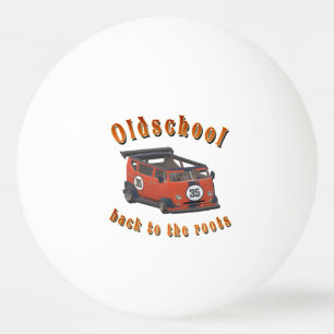 Old school, vintage car in Red and Grey  Ping Pong Ball