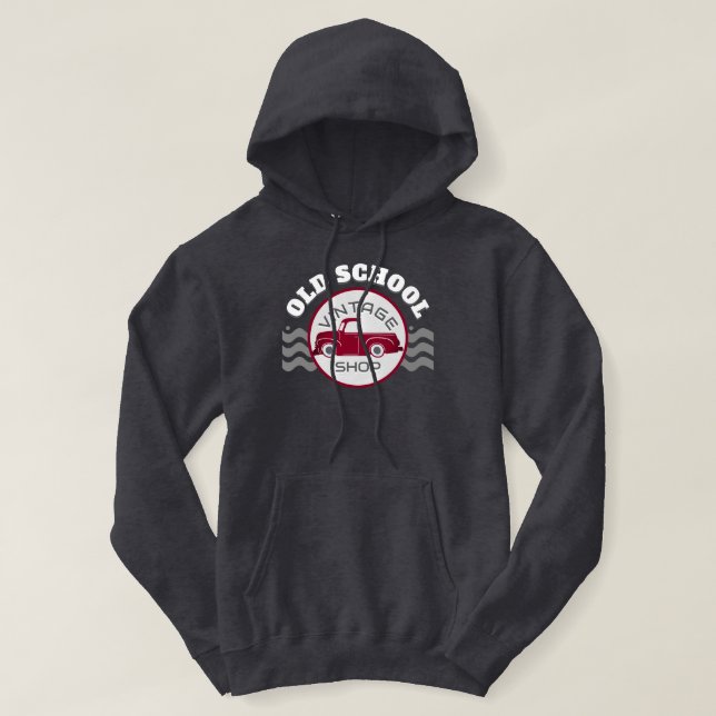Old School Vintage Shop Hoodie (Design Front)