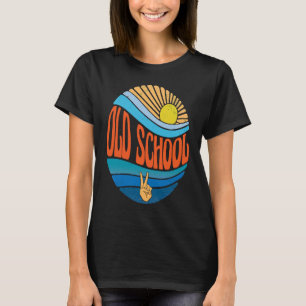 Old School  Vintage Sunset Old School Groovy Tie D T-Shirt