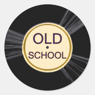 Old School Vinyl Classic Round Sticker