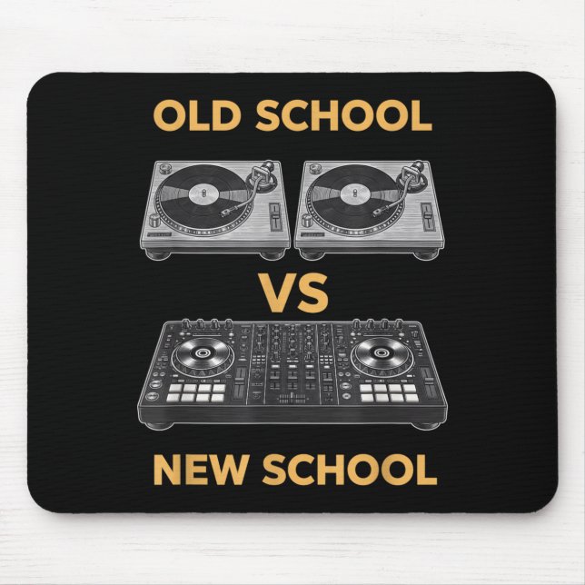 Old school vs new school dj turntable vs controlle mouse mat (Front)