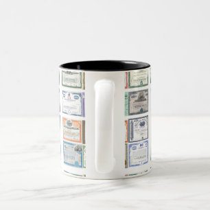 old school wall street market certificates mug