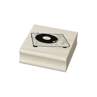 Old School Wax (Vinyl) Turntable Rubber Stamp