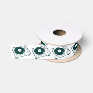 Old School Wax (Vinyl) Turntable Satin Ribbon