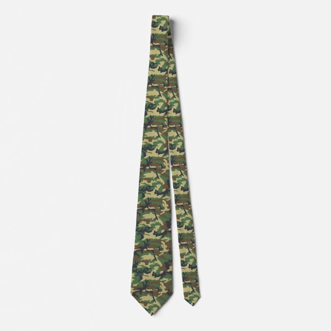Old School Woodland Camo Neck Tie (Front)