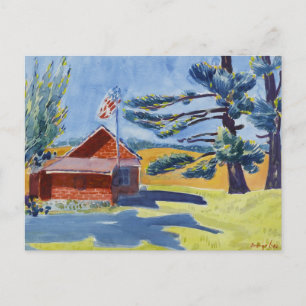 Old Schoolhouse, Ryders   George Luks Postcard
