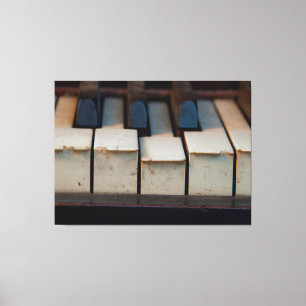 Old Schultz Ivory Chipped Piano Keys Canvas Print
