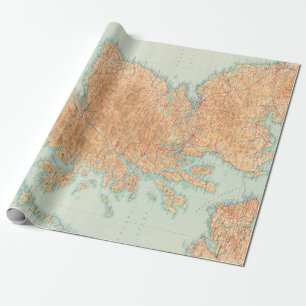 Old Scotland Map (1912) Vintage Scottish Atlas Wrapping Paper