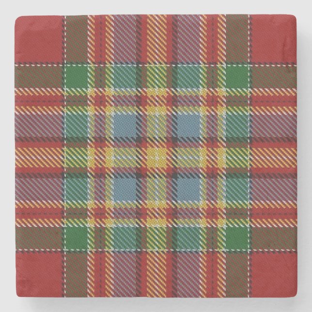 Old Scots Tavern Clan Chattan Tartan Stone Coaster (Front)