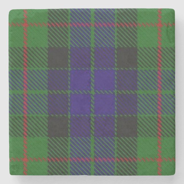 Old Scots Tavern Clan Gunn Tartan Stone Coaster (Front)