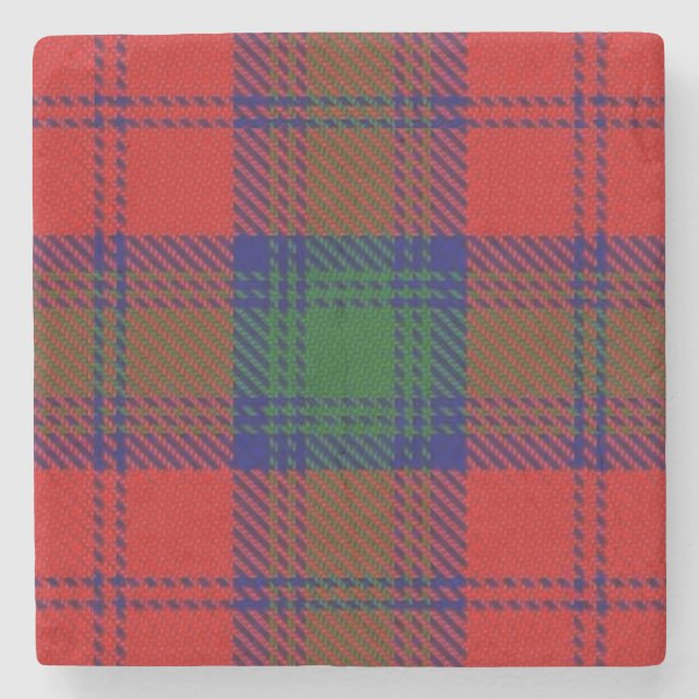 Old Scots Tavern Clan Lindsay Lindsey Tartan Stone Coaster (Front)