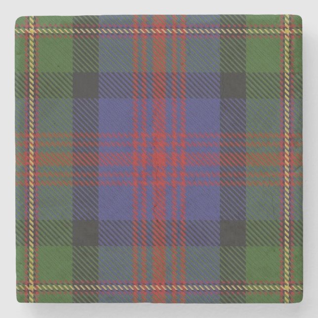 Old Scots Tavern Clan Logan Tartan Stone Coaster (Front)
