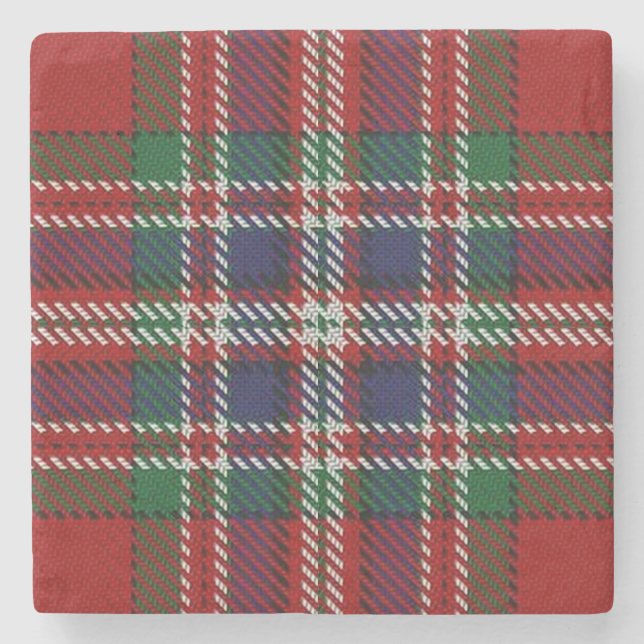 Old Scots Tavern Clan MacFarlane Tartan Stone Coaster (Front)