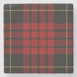 Old Scots Tavern Clan MacQueen Tartan Stone Coaster