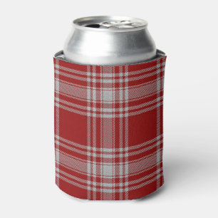 Old Scotsman Clan Menzies Red White Tartan Can Cooler