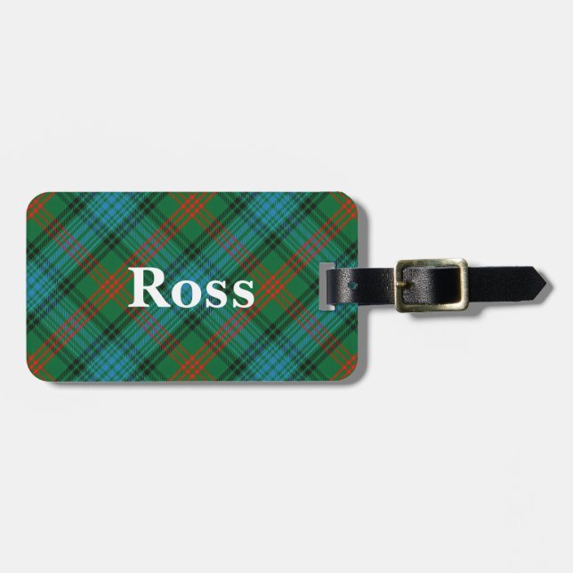 Old Scotsman Clan Ross Tartan Luggage Tag (Front Horizontal)