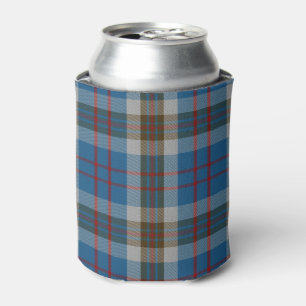 Old Scotsman Clan Thompson Blue Grey Tartan Can Cooler