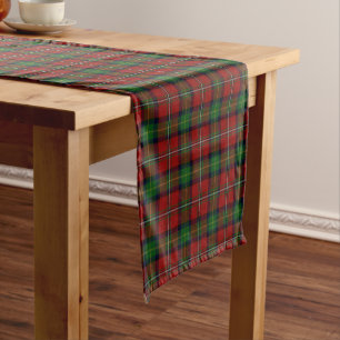 Old Scottish Clan Boyd Tartan Plaid Short Table Runner