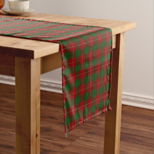 Old Scottish Clan MacFie Tartan Plaid Short Table Runner