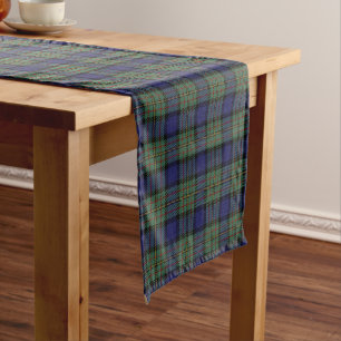 Old Scottish Clan MacLaren Tartan Plaid Short Table Runner