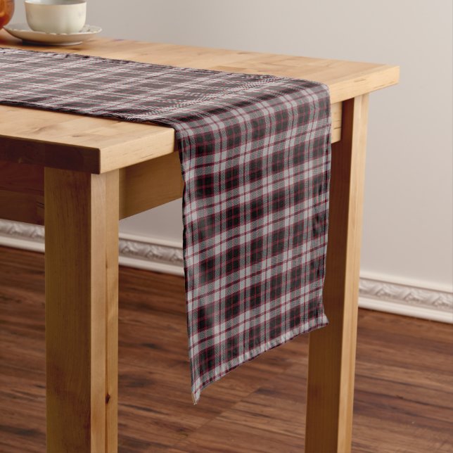 Old Scottish Clan MacPherson Tartan Plaid Short Table Runner (In Situ)