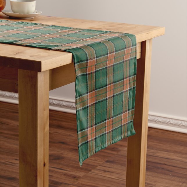 Old Scottish Clan Pollock Tartan Short Table Runner (In Situ)