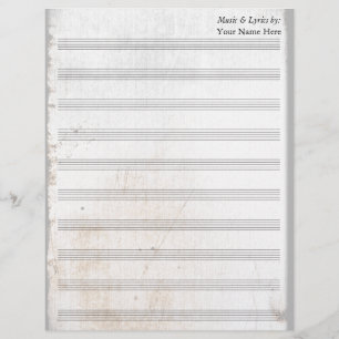 Old Scratched Blank Sheet Music 10 Stave