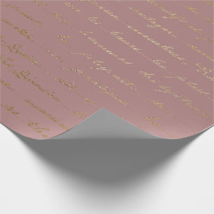 Old Script Gold Mauve Lilac Blush Pink Royal Paris Wrapping Paper