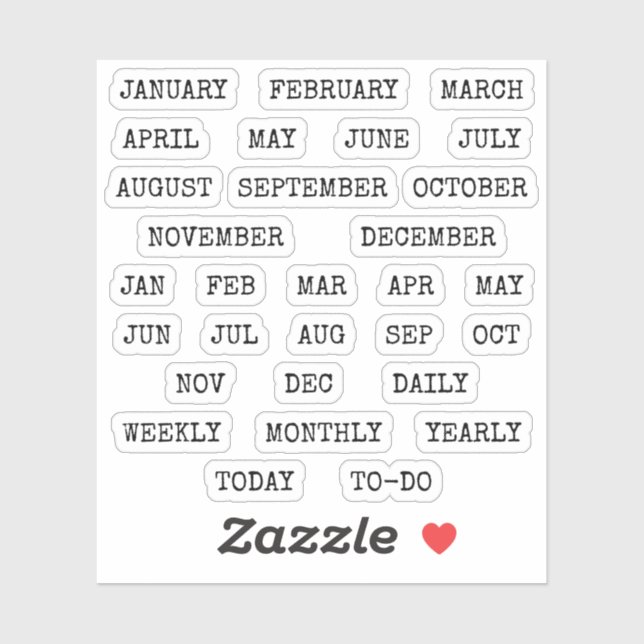 Old Script Monthly  Index Tabs Tab Binder Divider (Sheet)