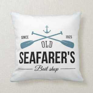 Old Seafarers Bait Shop Cushion