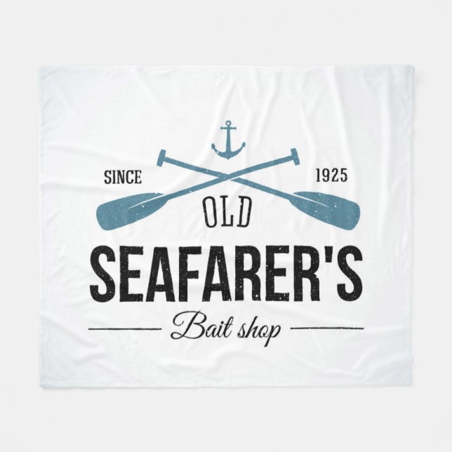 Old Seafarers Bait Shop Fleece Blanket (Front (Horizontal))