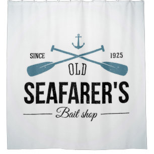 Old Seafarers Bait Shop Shower Curtain