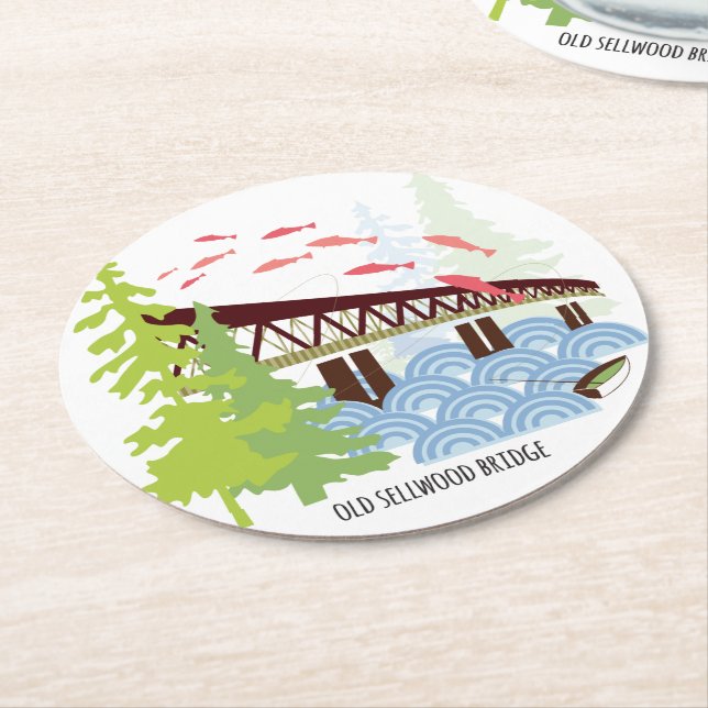Old Sellwood Bridge Portland Coaster (Angled)