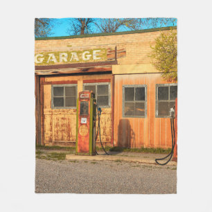 Old service station in rural Utah, USA. vintage, Fleece Blanket